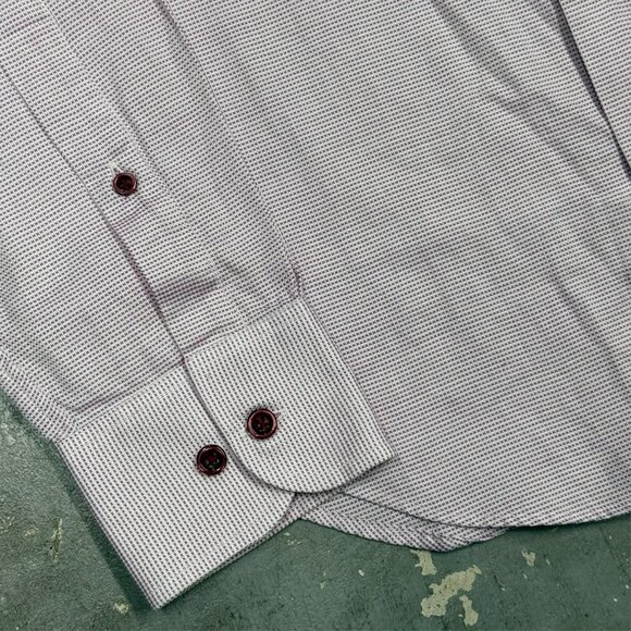 Harry Rosen Signature Dress Shirt Slim Fit Textured Cotton Long Sleeve 15 Small - Picture 4 of 9